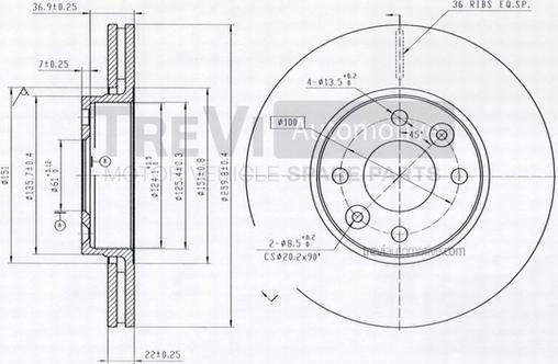 Trevi Automotive BD1164 - Əyləc Diski furqanavto.az