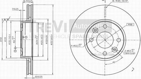 Trevi Automotive BD1165 - Əyləc Diski furqanavto.az