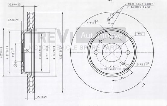 Trevi Automotive BD1104 - Əyləc Diski furqanavto.az