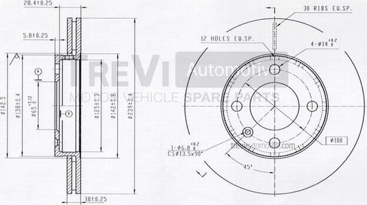 Trevi Automotive BD1110 - Əyləc Diski furqanavto.az