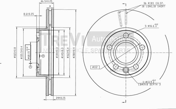 Trevi Automotive BD1118 - Əyləc Diski furqanavto.az