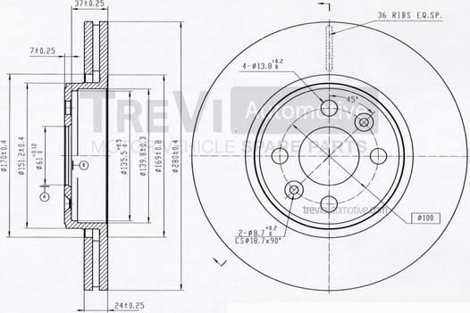 Trevi Automotive BD1136 - Əyləc Diski furqanavto.az