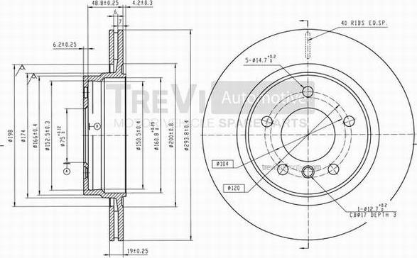 Trevi Automotive BD1125 - Əyləc Diski furqanavto.az