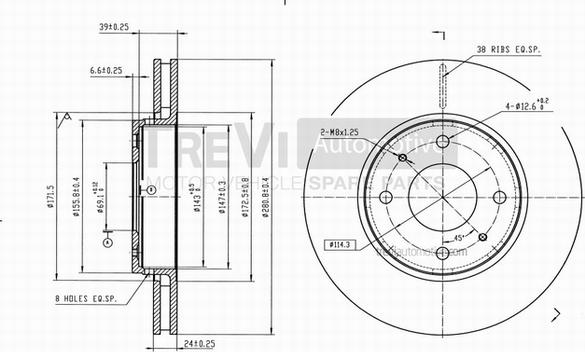 Trevi Automotive BD1127 - Əyləc Diski furqanavto.az