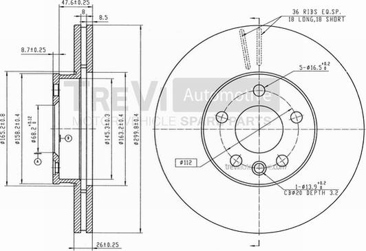 Trevi Automotive BD1211 - Əyləc Diski furqanavto.az