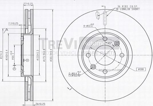 Trevi Automotive BD1212 - Əyləc Diski furqanavto.az