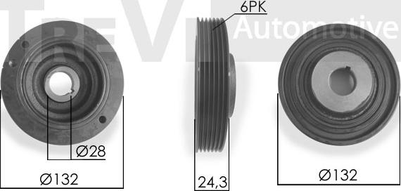 Trevi Automotive PC1058 - Kəmər kasnağı, krank mili furqanavto.az