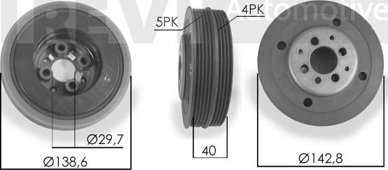 Trevi Automotive PC1013 - Kəmər kasnağı, krank mili furqanavto.az