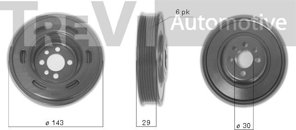 Trevi Automotive PC1077 - Kəmər kasnağı, krank mili furqanavto.az