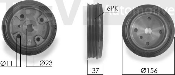 Trevi Automotive PC1159 - Kəmər kasnağı, krank mili furqanavto.az