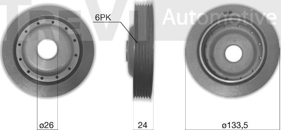 Trevi Automotive PC1219 - Kəmər kasnağı, krank mili furqanavto.az