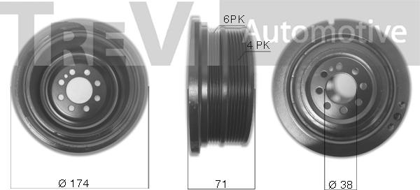 Trevi Automotive PC1226 - Kəmər kasnağı, krank mili furqanavto.az