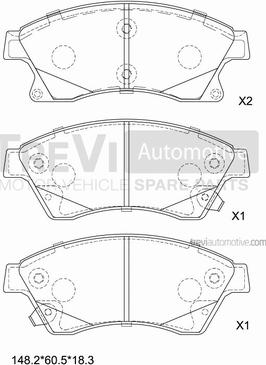 Trevi Automotive PF1441 - Əyləc altlığı dəsti, əyləc diski furqanavto.az