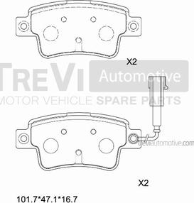 Trevi Automotive PF1455 - Əyləc altlığı dəsti, əyləc diski furqanavto.az