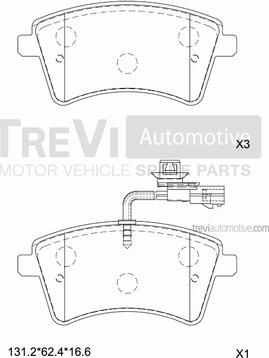 Trevi Automotive PF1408 - Əyləc altlığı dəsti, əyləc diski furqanavto.az