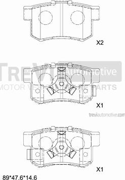 Trevi Automotive PF1426 - Əyləc altlığı dəsti, əyləc diski furqanavto.az