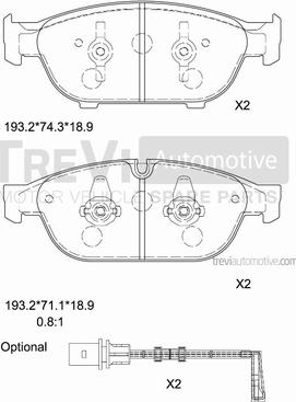 Trevi Automotive PF1475 - Əyləc altlığı dəsti, əyləc diski furqanavto.az