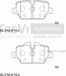 Trevi Automotive PF1471 - Əyləc altlığı dəsti, əyləc diski furqanavto.az