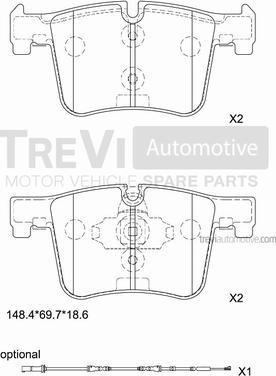 Trevi Automotive PF1473 - Əyləc altlığı dəsti, əyləc diski furqanavto.az