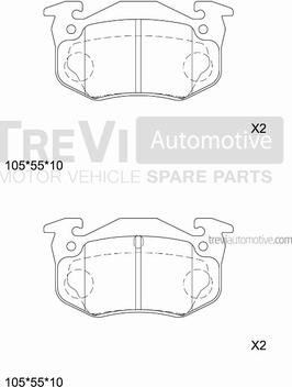 Trevi Automotive PF1599 - Əyləc altlığı dəsti, əyləc diski furqanavto.az