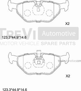 Trevi Automotive PF1591 - Əyləc altlığı dəsti, əyləc diski furqanavto.az