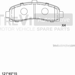 Trevi Automotive PF1593 - Əyləc altlığı dəsti, əyləc diski furqanavto.az