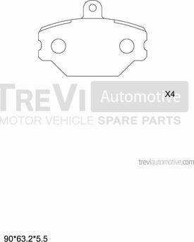 Trevi Automotive PF1541 - Əyləc altlığı dəsti, əyləc diski furqanavto.az