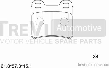 Trevi Automotive PF1550 - Əyləc altlığı dəsti, əyləc diski furqanavto.az