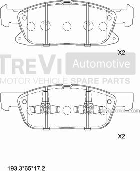 Trevi Automotive PF1537 - Əyləc altlığı dəsti, əyləc diski furqanavto.az