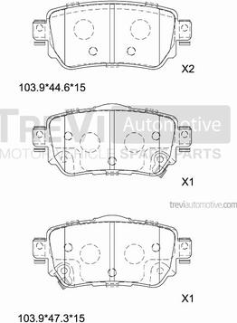 Trevi Automotive PF1529 - Əyləc altlığı dəsti, əyləc diski furqanavto.az