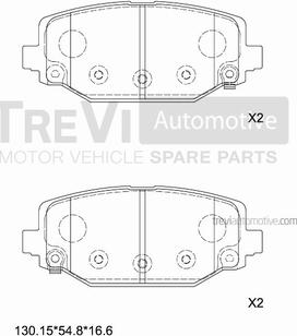 Trevi Automotive PF1523 - Əyləc altlığı dəsti, əyləc diski furqanavto.az