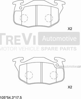 Trevi Automotive PF1570 - Əyləc altlığı dəsti, əyləc diski furqanavto.az