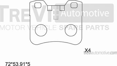 Trevi Automotive PF1572 - Əyləc altlığı dəsti, əyləc diski furqanavto.az