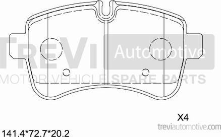 Trevi Automotive PF1657 - Əyləc altlığı dəsti, əyləc diski furqanavto.az