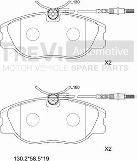 Trevi Automotive PF1614 - Əyləc altlığı dəsti, əyləc diski furqanavto.az