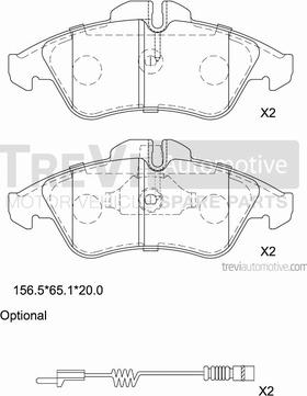 Trevi Automotive PF1618 - Əyləc altlığı dəsti, əyləc diski furqanavto.az