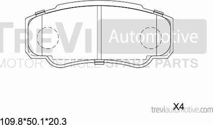 Trevi Automotive PF1630 - Əyləc altlığı dəsti, əyləc diski furqanavto.az