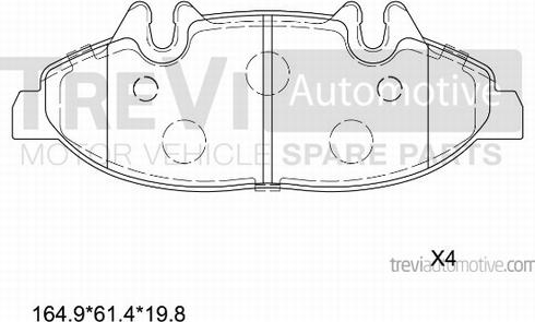 Trevi Automotive PF1631 - Əyləc altlığı dəsti, əyləc diski furqanavto.az