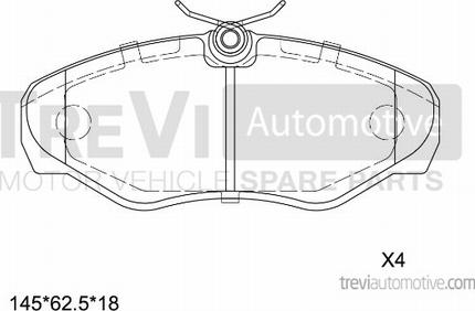 Trevi Automotive PF1633 - Əyləc altlığı dəsti, əyləc diski furqanavto.az