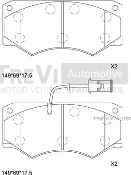 Trevi Automotive PF1675 - Əyləc altlığı dəsti, əyləc diski furqanavto.az