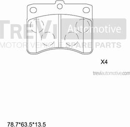 Trevi Automotive PF1676 - Əyləc altlığı dəsti, əyləc diski furqanavto.az