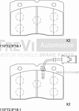 Trevi Automotive PF1678 - Əyləc altlığı dəsti, əyləc diski furqanavto.az