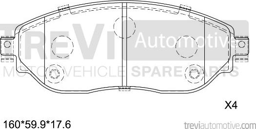 Trevi Automotive PF1673 - Əyləc altlığı dəsti, əyləc diski furqanavto.az