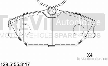 Trevi Automotive PF1096 - Əyləc altlığı dəsti, əyləc diski furqanavto.az