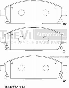 Trevi Automotive PF1046 - Əyləc altlığı dəsti, əyləc diski furqanavto.az