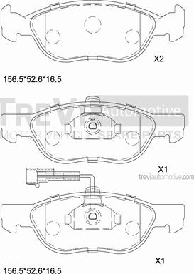 Trevi Automotive PF1040 - Əyləc altlığı dəsti, əyləc diski furqanavto.az