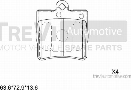 Trevi Automotive PF1059 - Əyləc altlığı dəsti, əyləc diski furqanavto.az