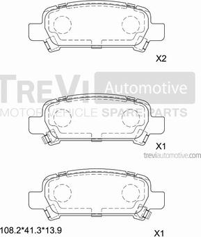 Trevi Automotive PF1069 - Əyləc altlığı dəsti, əyləc diski furqanavto.az