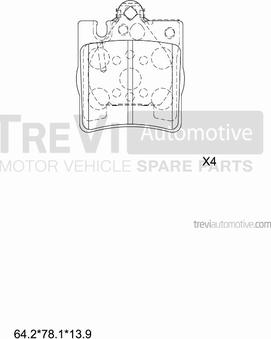 Trevi Automotive PF1064 - Əyləc altlığı dəsti, əyləc diski furqanavto.az