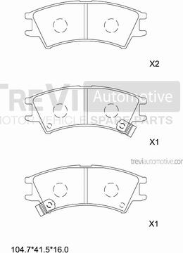 Trevi Automotive PF1067 - Əyləc altlığı dəsti, əyləc diski furqanavto.az